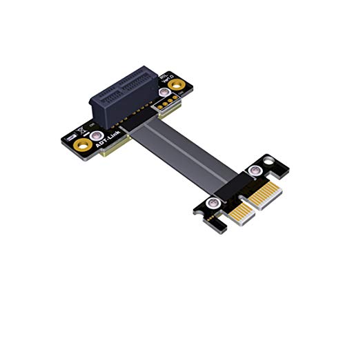 ADT-Link 90° rechtwinklige PCIe 3.0 x1 auf x1 Verlängerungskabel R11SL 8G/BPS High Speed PCI Express 1x Riser Card Extender Flachbandkabel 30CM von ADT-Link