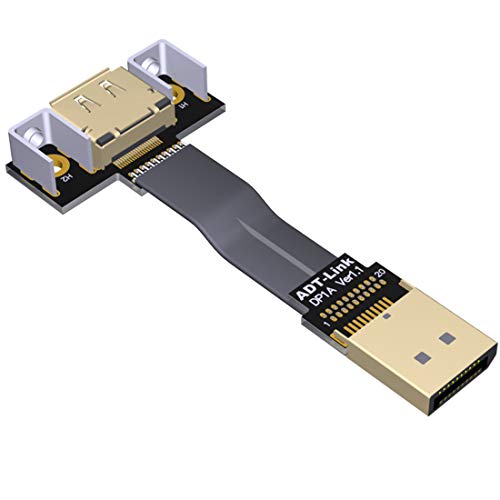 ADT-Link DisplayPort 1.4 Kabel, abgewinkelt, 8K 4K HDR 165Hz 60Hz DisplayPort-Adapter für Video PC Laptop TV Verlängerungskabel (5cm, P1-P4T) von ADT-Link