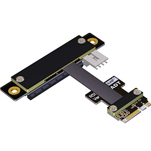 ADT-Link M.2 WiFi A.E Key A+E auf PCI-e 4X x4 Riser Extender Adapter Karte Ribbon Gen3.0 Kabel AE Key A E für PCIE 3.0 x1 x4 x16 M2 Karte R52SR 100cm von ADT-Link