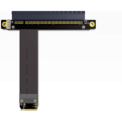ADT-Link PCI-E 3.0 Riser-Karte 32G/BPS M.2 NGFF NVMe auf PCIe X16 Verlängerungskabel SATA Stromkabel Unterstützung M.2 PCIE X4 Full Speed Channel für BTC Mining M2 2230 2242 2260 2280 (R43SF 10CM) von ADT-Link