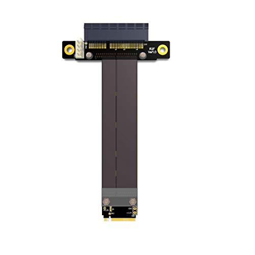 ADT-Link Riser PCIe x4 3.0 PCI-E 4X auf M.2 NGFF NVMe M Key 2280 Karte Riser Kabel Gen3.0 Schlüssel M2-M pci-Express Verlängerung 32G/BPS (10 cm, R42SF) von ADT-Link