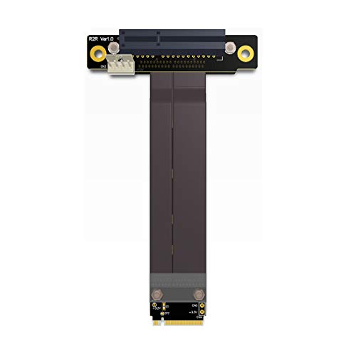 ADT-Link Riser PCIe x4 3.0 PCI-E 4X auf M.2 NGFF NVMe M Key 2280 Karte Riser Kabel Gen3.0 Schlüssel M2-M pci-Express Verlängerung 32G/BPS (15 cm, R42SR) von ADT-Link