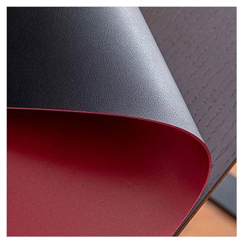 Kunstleder Tischdecke, Ledertischdecke Abwischbar, Leder Tischdecke Fleckabweisend, wasserdichte Esstischmatte, rutschfest Esstisch Tischmatte, Wetterfest Tischunterlage Outdoor, (120 cm,Red+Black) von ADTEMP