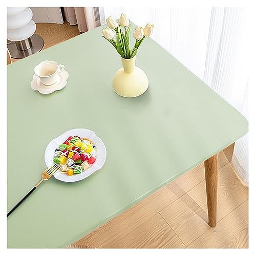 Kunstleder Tischdecke mit Elastischem Rand Rutschfest, PU Leder Esstisch Unterlagen, Leder Tischtuch Wasserdichte Fleckabweisend, Wetterfest Tischauflage Terrassentisch/Gartentisch(90x160cm,Light Gr von ADTEMP