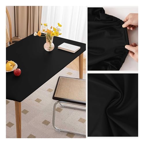 Kunstleder Tischdecke mit Elastischem Rand Rutschfest Leder Esstisch Tischmatte Wasserdichte Abwischbar Wetterfest Esstischunterlage Tischschutzmatte für Garten, Terrassen Tischauflage(80x120cm,Black Kunstleder Tischdecke mit Elastischem Rand Rutschfest Leder Esstisch Tischmatte Wasserdichte Abwischbar Wetterfest Esstischunterlage Tischschutzmatte für Garten, Terrassen Tischauflage(80x120cm,Black von ADTEMP