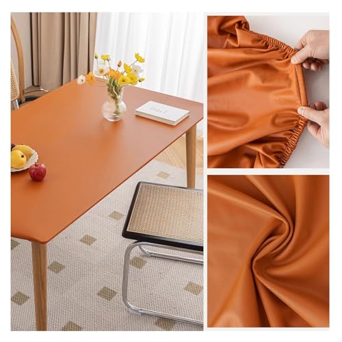 Kunstleder Tischdecke mit Elastischem Rand Rutschfest Leder Esstisch Tischmatte Wasserdichte Abwischbar Wetterfest Esstischunterlage Tischschutzmatte für Garten, Terrassen Tischauflage(80x120cm,Orang Kunstleder Tischdecke mit Elastischem Rand Rutschfest Leder Esstisch Tischmatte Wasserdichte Abwischbar Wetterfest Esstischunterlage Tischschutzmatte für Garten, Terrassen Tischauflage(80x120cm,Orang von ADTEMP