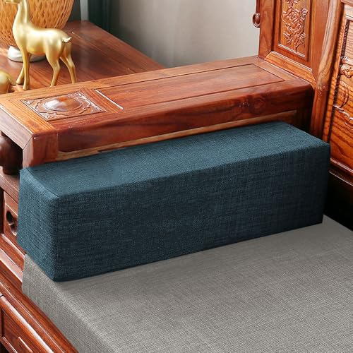 ADUODAO Maschinenwaschbare Nackenstützkissen für Couch, Bett, Auto, Wohnzimmer, individuelle Größe, Bettlückenfüller, Sofa, Armstützkissen, rechteckiges Armlehnenkissen (80 x 15 x 15 cm, Blau) von ADUODAO