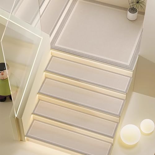 ADUODAO Rutschfeste Stufenmatten für Treppenstufen, Treppenteppich, Schutzmatten, Treppenschutzmatte, Sicherheitsläufer, perfekt für Haustiere, ältere Menschen, Kinder (70 x 22 cm, 4 Stück, Stil 2) von ADUODAO