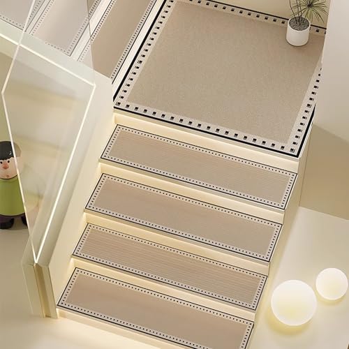 ADUODAO Rutschfeste Treppenteppich-Läufer, Treppenschutzmatte, Treppenschutzmatte, Sicherheitsläufer, perfekt für Haustiere, ältere Menschen, Kinder (55 x 22 cm, 4 Stück, Stil 5) von ADUODAO