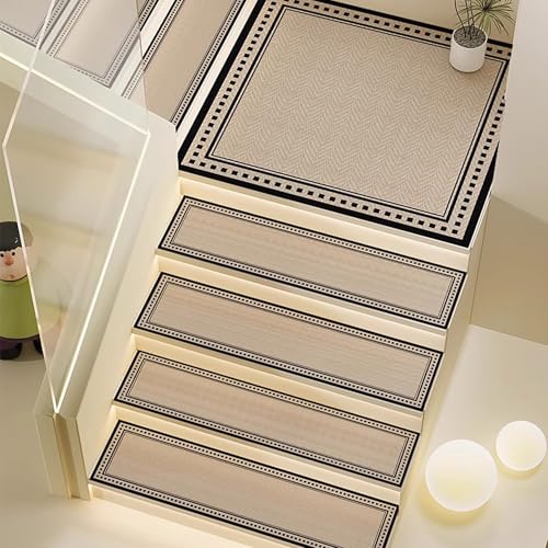 ADUODAO Rutschfeste Treppenteppich-Läufer, Treppenschutzmatte, Treppenschutzmatte, Sicherheitsläufer, perfekt für Haustiere, ältere Menschen, Kinder (70 x 22 cm, 4 Stück, Stil 4) von ADUODAO