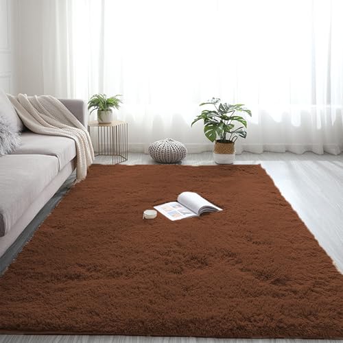 ADUODAO Teppich für den Innenbereich, Wohnzimmer, fusselfrei, Plüschteppich für Lounge, Küche, Spielbereich, flauschig weicher Schlafzimmerteppich mit strapazierfähiger rutschfester Unterseite (160 x von ADUODAO