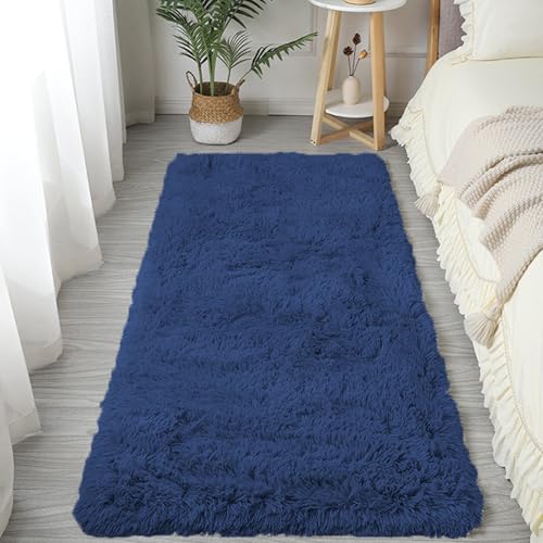 ADUODAO Teppiche, zottelige Teppiche, große Bodenmatte mit strapazierfähiger, rutschfester Unterseite, waschbarer Nachttisch für Spielbereich, Kinderzimmer, Inneneinrichtung, Teppich (80 x 120 cm von ADUODAO