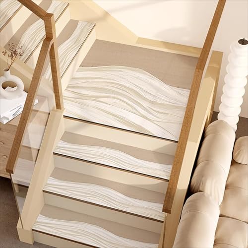 ADUODAO Treppenläufer-Teppich, Teppich, Treppenstufen, Trittschutzmatten, Teppichläufer mit rutschfester Unterseite, für Haustiere, Kinder, ältere Menschen, leicht zu reinigen (75 x 26 cm, 1 Stück von ADUODAO