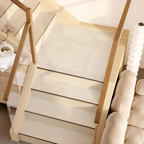 ADUODAO Treppenläufer-Teppich, Teppich, Treppenstufen, Trittschutzmatten, Teppichläufer mit rutschfester Unterseite, für Haustiere, Kinder, ältere Menschen, leicht zu reinigen (75 x 26 cm, 4 Stück von ADUODAO