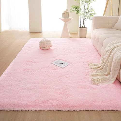 ADUODAO Wohnzimmerteppich, weich, flauschig, für den Innenbereich, zotteliger Teppich, große Teppich, Bodenmatte mit rutschfester Unterseite, fusselfrei, Schlafzimmerteppich, waschbarer Nachttisch von ADUODAO