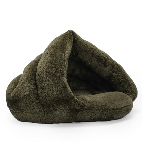 Dreieckiges Katzenhaus, warmes Katzennest, weiche Haustier-Schlafhöhle für kleine Welpen, Kätzchen, Indoor-Kätzchen-Zelt, halbgeschlossenes Welpenbett, waschbare Haustier-Unterschlupfmatte von ADUODAO