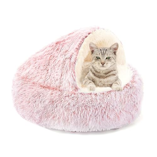 Halbgeschlossenes Katzenhaus selbstwärmendes Katzenbett mit großer Kapuze, Plüschkissen für den Innenbereich, Sofa, Welpenkissen für kleine, mittelgroße Haustiere, Kätzchenhöhlenbett (Durchmesser: 60 Halbgeschlossenes Katzenhaus selbstwärmendes Katzenbett mit großer Kapuze, Plüschkissen für den Innenbereich, Sofa, Welpenkissen für kleine, mittelgroße Haustiere, Kätzchenhöhlenbett (Durchmesser: 60 von ADUODAO