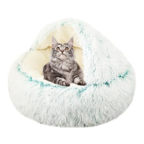 Rundes Haustierhaus, winddicht, beruhigendes Katzenbett, warmes Plüsch-Kätzchenbett, Donut-Kuschel-Katzenhöhle, mit Kapuze mit rutschfester Unterseite, waschbares Haustier-Schlafkissen (60 x 60 x 20 Rundes Haustierhaus, winddicht, beruhigendes Katzenbett, warmes Plüsch-Kätzchenbett, Donut-Kuschel-Katzenhöhle, mit Kapuze mit rutschfester Unterseite, waschbares Haustier-Schlafkissen (60 x 60 x 20 von ADUODAO