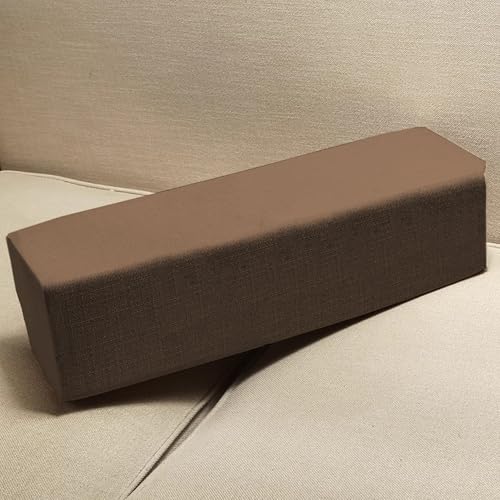 Sofa-Armlehnen-Stützkissen zum Lesen, Entspannen, strapazierfähige Matratze, Lückenfüller, Nackenrolle, rechteckiges Kopfteilkissen mit Reißverschluss, 60 x 15 x 15 cm, Braun von ADUODAO