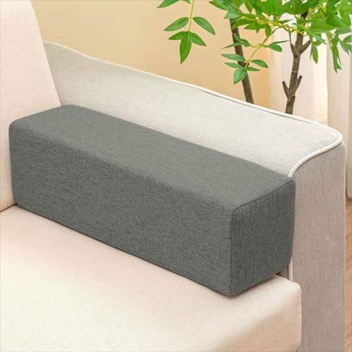 Sofa-Armlehnenkissen, Bettlückenfüller, Stützkissen, Matratzenverlängerung, Nackenstützkissen mit Reißverschluss, schließen Sie die Lücke zwischen Bett und Wand (220 x 5 x 3 cm, Dunkelgrau) von ADUODAO