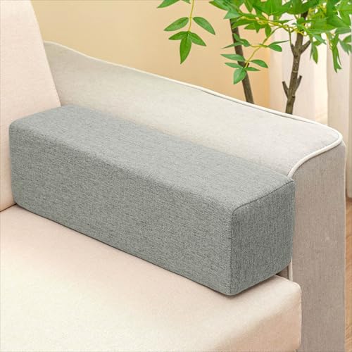 Sofa-Armlehnenkissen, Bettlückenfüller, Stützkissen, Matratzenverlängerung, Nackenstützkissen mit Reißverschluss, schließen Sie die Lücke zwischen Bett und Wand (220 x 8 x 5 cm, Grau) von ADUODAO