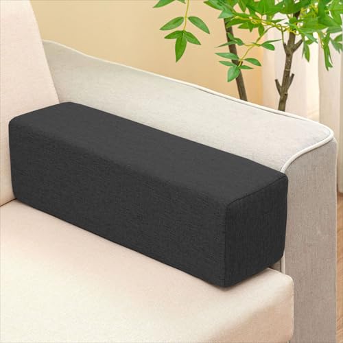 Sofa-Armlehnenkissen, Bettlückenfüller, Stützkissen, Matratzenverlängerung, Nackenstützkissen mit Reißverschluss, schließen Sie die Lücke zwischen Bett und Wand (50 x 20 x 20 cm, schwarz) von ADUODAO