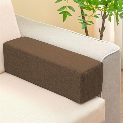 Sofa-Armlehnenkissen, Bettlückenfüller, Stützkissen, Matratzenverlängerung, Nackenstützkissen mit Reißverschluss, schließen Sie die Lücke zwischen Bett und Wand (90 x 15 x 15 cm, braun) von ADUODAO