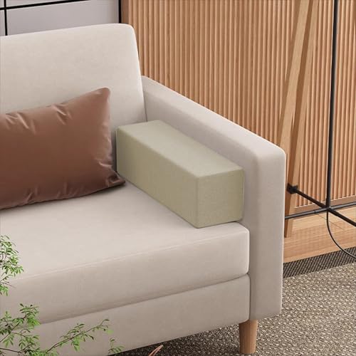 Sofa-Armlehnenkissen mit Reißverschluss zum Lesen, Entspannen, Lendenwirbelstütze, orthopädische Rücken- und Kopfteilstütze, Bettlückenfüller, 60 x 15 x 15 cm, Beige von ADUODAO