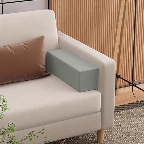 Sofa-Armlehnenkissen mit Reißverschluss zum Lesen, Entspannen, Lendenwirbelstütze, orthopädische Rücken- und Kopfteilstütze, Bettlückenfüller, 60 x 15 x 15 cm, Grau von ADUODAO