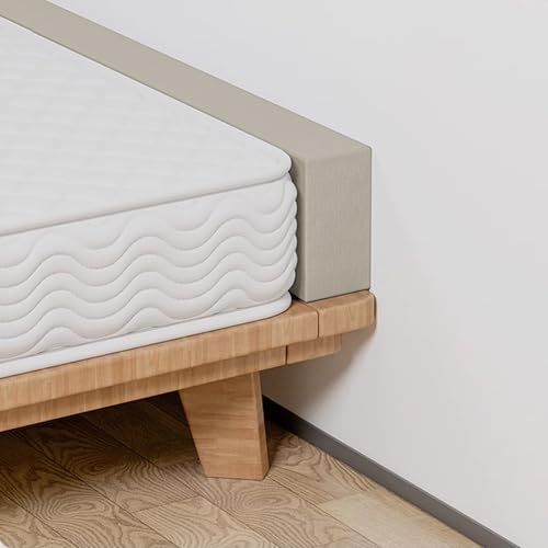 Sofa-Nackenrolle, Steg-Matratzenverlängerung mit Reißverschluss, für Doppelbett, Queen-Size-Bett, Kingsize-Bett, Schaumstoff-Armlehnenkissen, Wandlückenfüller, Kopfteilkissen (200 x 10 x 10 cm, Beige) von ADUODAO