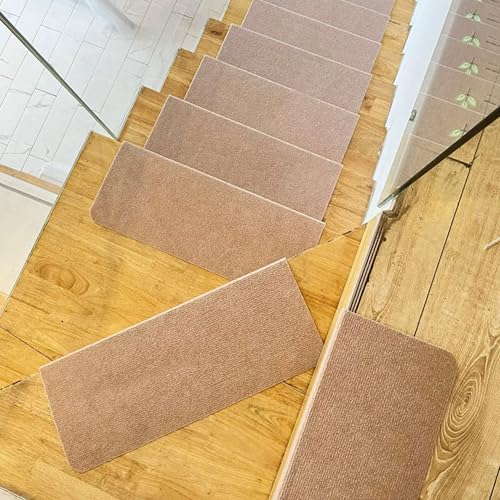 Waschbare Stufenläufer, perfekt für Kinder, ältere Menschen und Haustiere, weiche Stufenmatten für den Innenbereich, selbstklebende Treppenteppiche, Trittschutzmatten, Geräuschreduzierung (70 x 22 cm von ADUODAO