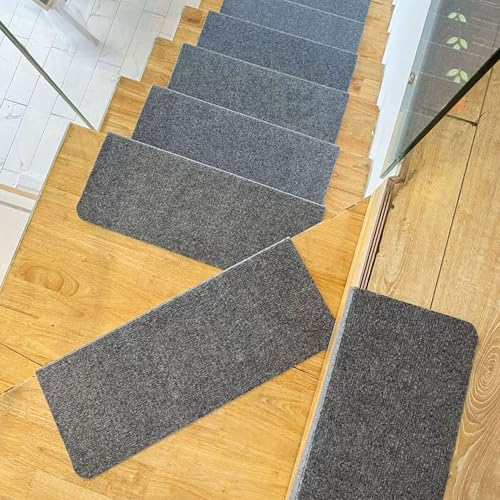 Waschbare Stufenläufer, perfekt für Kinder, ältere Menschen und Haustiere, weiche Stufenmatten für den Innenbereich, selbstklebende Treppenteppiche, Trittschutzmatten, Geräuschreduzierung (70 x 22 cm von ADUODAO
