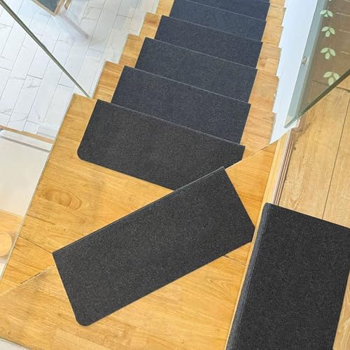 Waschbarer Stufenläufer, perfekt für Kinder, ältere Menschen und Haustiere, weiche Stufenmatten für den Innenbereich, selbstklebende Treppenteppiche, Trittschutzmatte, Geräuschreduzierung (70 x 22 cm von ADUODAO