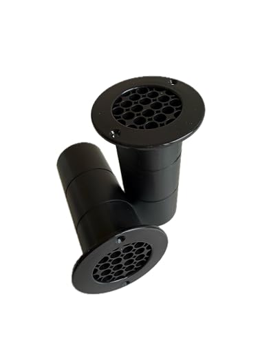 2 x Gas-Tropfen-Entlüftung, für Wohnwagen, Wohnmobil, Van, Umbau, 120 mm x 75 mm, mit ausgeschnittenen Markierungen, schwarz, selbstgebaut von ADVENTURE OUTDOOR SUPPLIES
