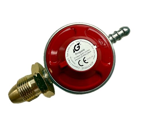 ADVENTURE OUTDOOR SUPPLIES AOS Propangasregler zum Anschrauben, 37 mbar, A300i-021, Niederdruck, 1,5 kg/h Durchfluss, 8 mm Schlauchstutzen, kompatibel mit Kalorienzylinder, Grill-/Wohnwagen von ADVENTURE OUTDOOR SUPPLIES