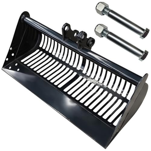 ADVOK Mini-Bagger, 600 mm, Siebeimer, 61 cm, Boden-Siebeimer, Stahl, schwarz, rechteckig, Eimer, Siebeimer von ADVOK