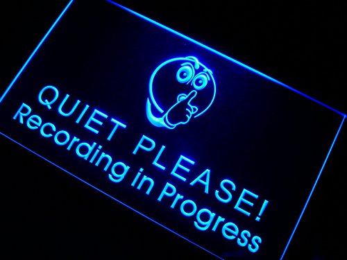 ADV PRO m096-b Recording in Progress Quiet Please Neon Sign Barlicht Neonlicht Lichtwerbung von ADVPRO