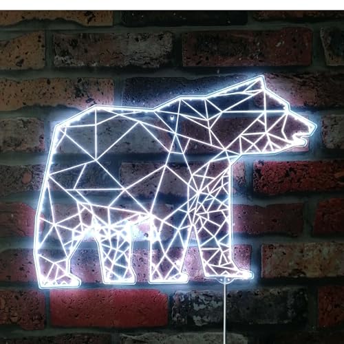 ADVPRO Bär Geometrisches Tier RGB Dynamisches Glam LED-Schild – Schnittform – Smarte 3D-Wanddekoration – mehrfarbige dynamische Beleuchtung st06s22-fnd-i0018-c von ADVPRO
