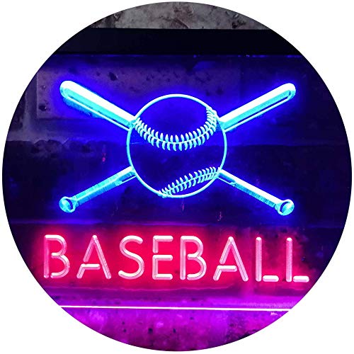 ADVPRO Baseball Club Illuminated Dual Color LED Barlicht Neonlicht Lichtwerbung Neon Sign Rot & blau 400 x 300mm st6s43-i0580-rb von ADVPRO
