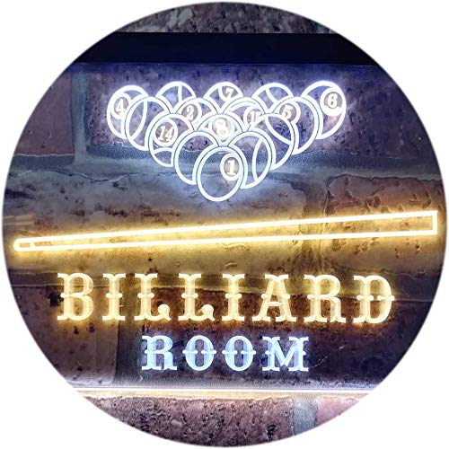 ADVPRO Billiard Room Pool Snooker Man Cave Dual Color LED Barlicht Neonlicht Lichtwerbung Neon Sign Weiß & Gelb 300 x 210mm st6s32-s0082-wy von ADVPRO