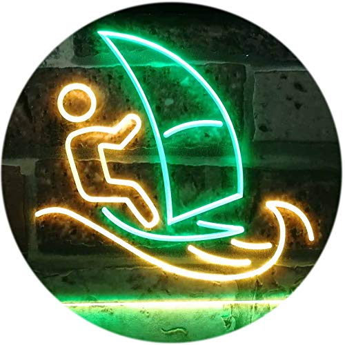 ADVPRO Born to Surf Windsurf Sport Dual Color LED Barlicht Neonlicht Lichtwerbung Neon Sign Grün & Gelb 400 x 300mm st6s43-i3169-gy von ADVPRO
