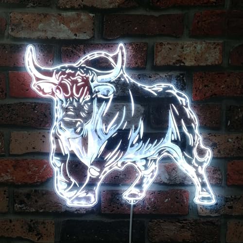 ADVPRO Bull Animal RGB Dynamic Glam LED-Schild – Cut-to-Edge-Form – intelligente 3D-Wanddekoration – mehrfarbige dynamische Beschilderung st06s22-fnd-i0310-c von ADVPRO