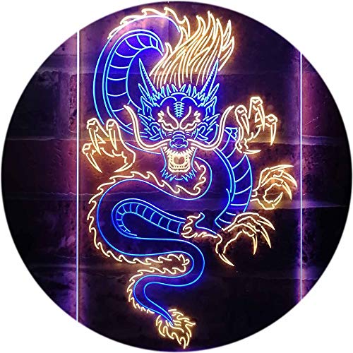 Chinese Dragon Room Display Dual Color LED Barlicht Neonlicht Lichtwerbung Neon Sign Blau & Gelb 210 x 300mm st6s23-i3225-by von ADVPRO