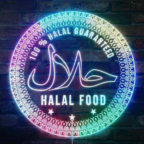 ADVPRO Halal Food st06s44-fnd-i0062-c LED-Schild mit garantierter RGB-Dynamik – Schnittform – intelligente 3D-Dekoration – mehrfarbige Beschilderung von ADVPRO