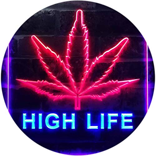 ADVPRO High Life Marijuana Bedroom Décor Bar Dual Color LED Barlicht Neonlicht Lichtwerbung Neon Sign Blau & Rot 300 x 400mm st6s34-e0006-br von ADVPRO