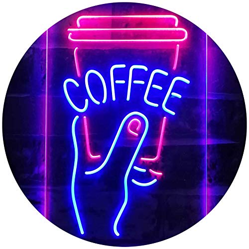 Hold a Coffee Shop Dual Color LED Barlicht Neonlicht Lichtwerbung Neon Sign Blau & Rot 210 x 300mm st6s23-i3473-br von ADVPRO