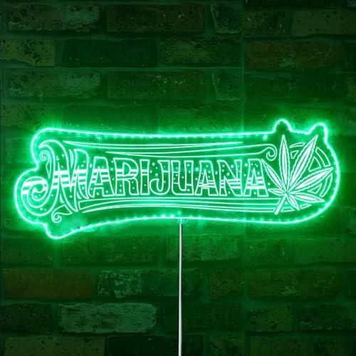 ADVPRO Marihuana Hanfblatt High Life RGB Dynamic Glam LED-Schild – Schnittform – intelligente 3D-Dekoration – mehrfarbige Beschilderung st06s21-fnd-i0046-c von ADVPRO