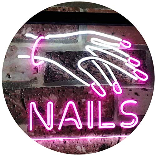 ADVPRO Nails Beauty Salon Indoor Display Dual Color LED Barlicht Neonlicht Lichtwerbung Neon Sign Weiß & Violett 600 x 400mm st6s64-i2553-wp von ADVPRO