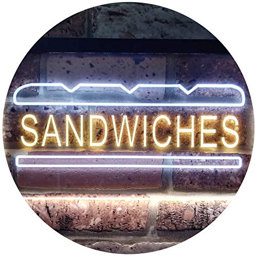 ADVPRO Sandwiches Café Dual Color LED Barlicht Neonlicht Lichtwerbung Neon Sign Weiß & Gelb 400 x 300mm st6s43-i0413-wy von ADVPRO