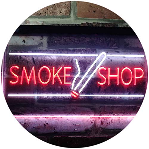 ADVPRO Smoke Shop Cigarettes Cigar Shop Open Dual Color LED Barlicht Neonlicht Lichtwerbung Neon Sign Weiß & Rot 400 x 300mm st6s43-i3159-wr von ADVPRO
